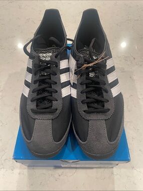 adidas Original SL 72 Black and White Retro Runner Sneakers